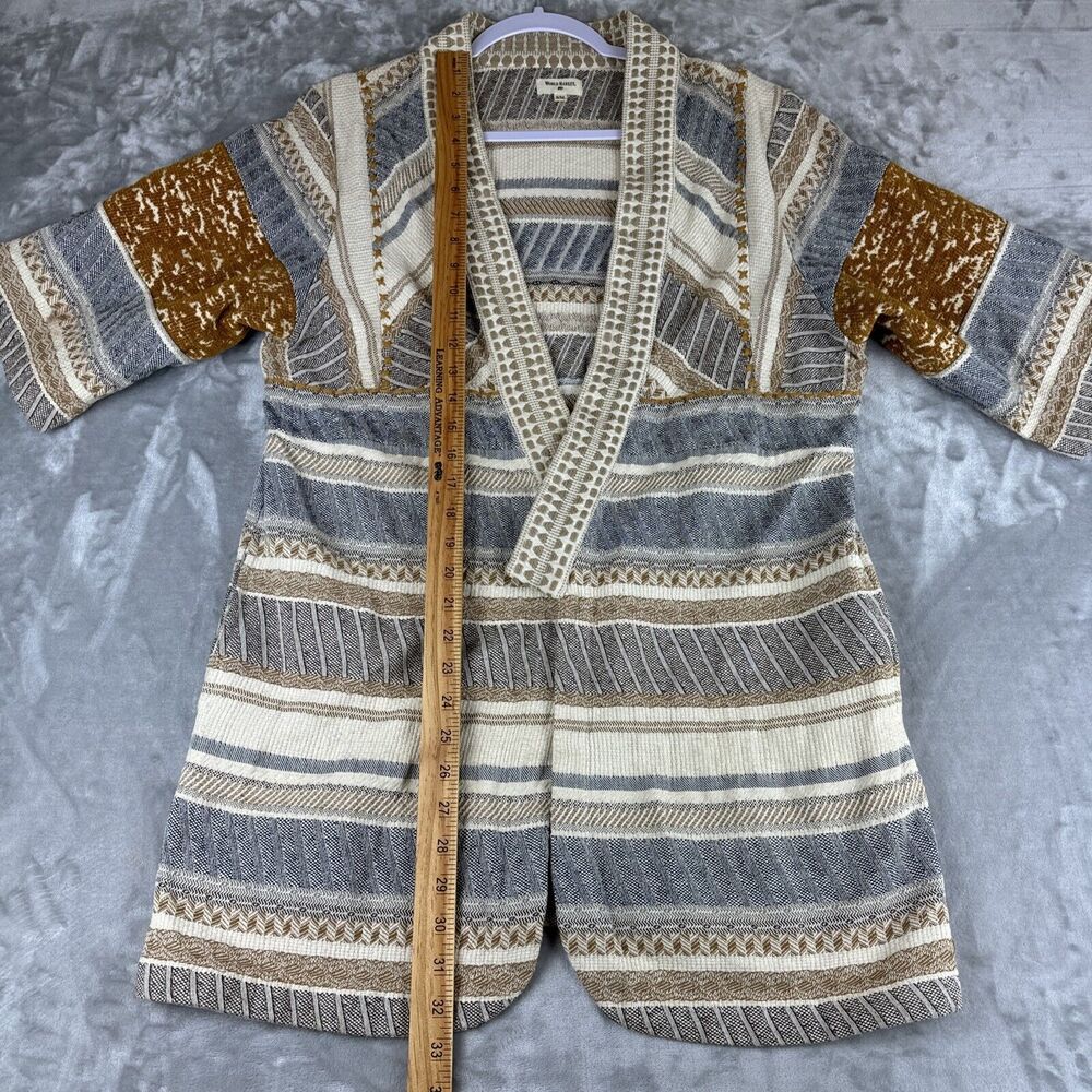 World‎ Market Woven Tapestry Jacket Women's S/M White Tan Blue Lagenlook (0985) - Picture 12 of 12